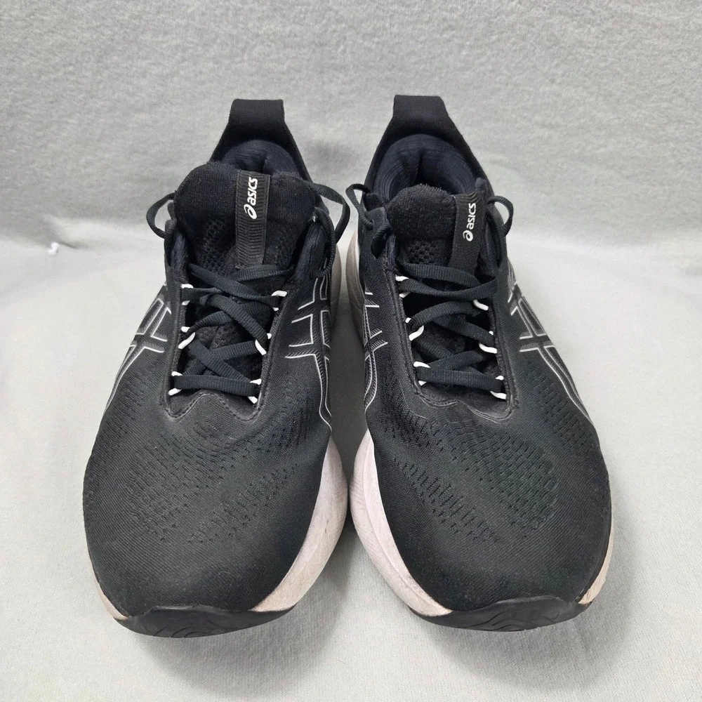 Asics Gel-Nimbus 25 Black White Extra Wide 4E Running Shoes 1011B618 Mens 10.5